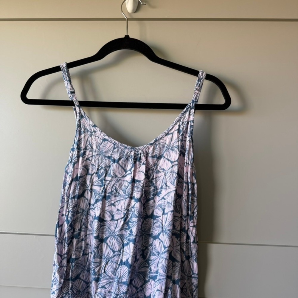 Hawaii Cami Dress Women S Blue Pink Hibiscus Floral Rayon Adjustable Strap - Picture 8 of 12